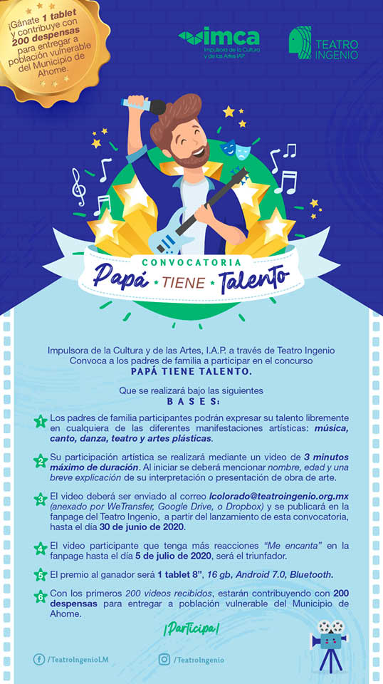 Teatro Ingenio invita a participar en el concurso “Papá tiene talento” este  Día del Padre